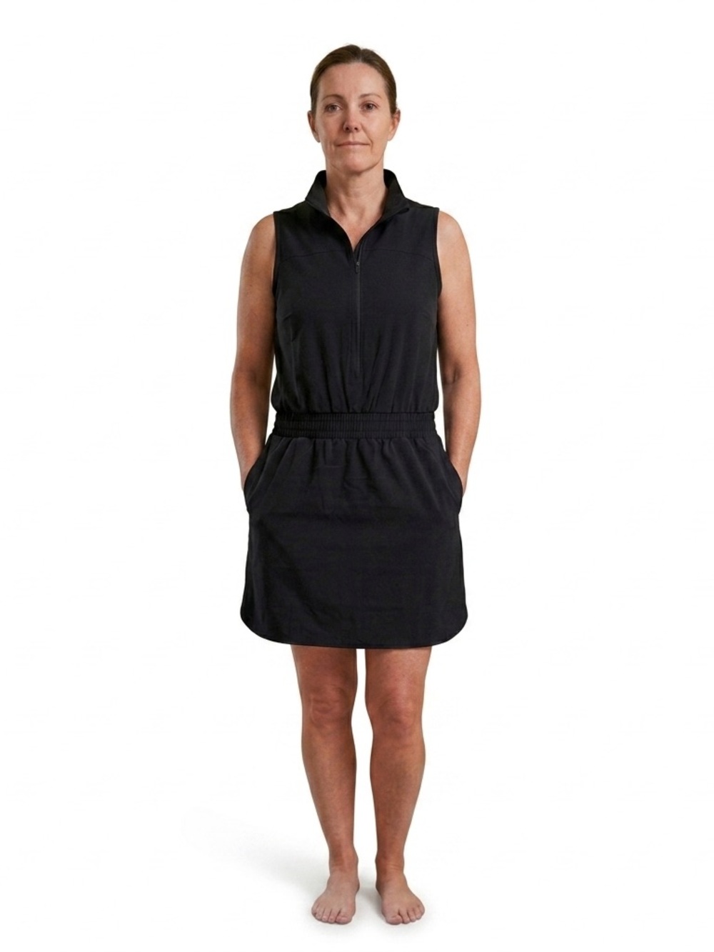 Sleeveless Tennis Golf Dress with Built- in Shorts and Pocket Black Sport M NWT
